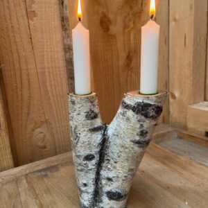 Kerzenhalter Birke rustikal